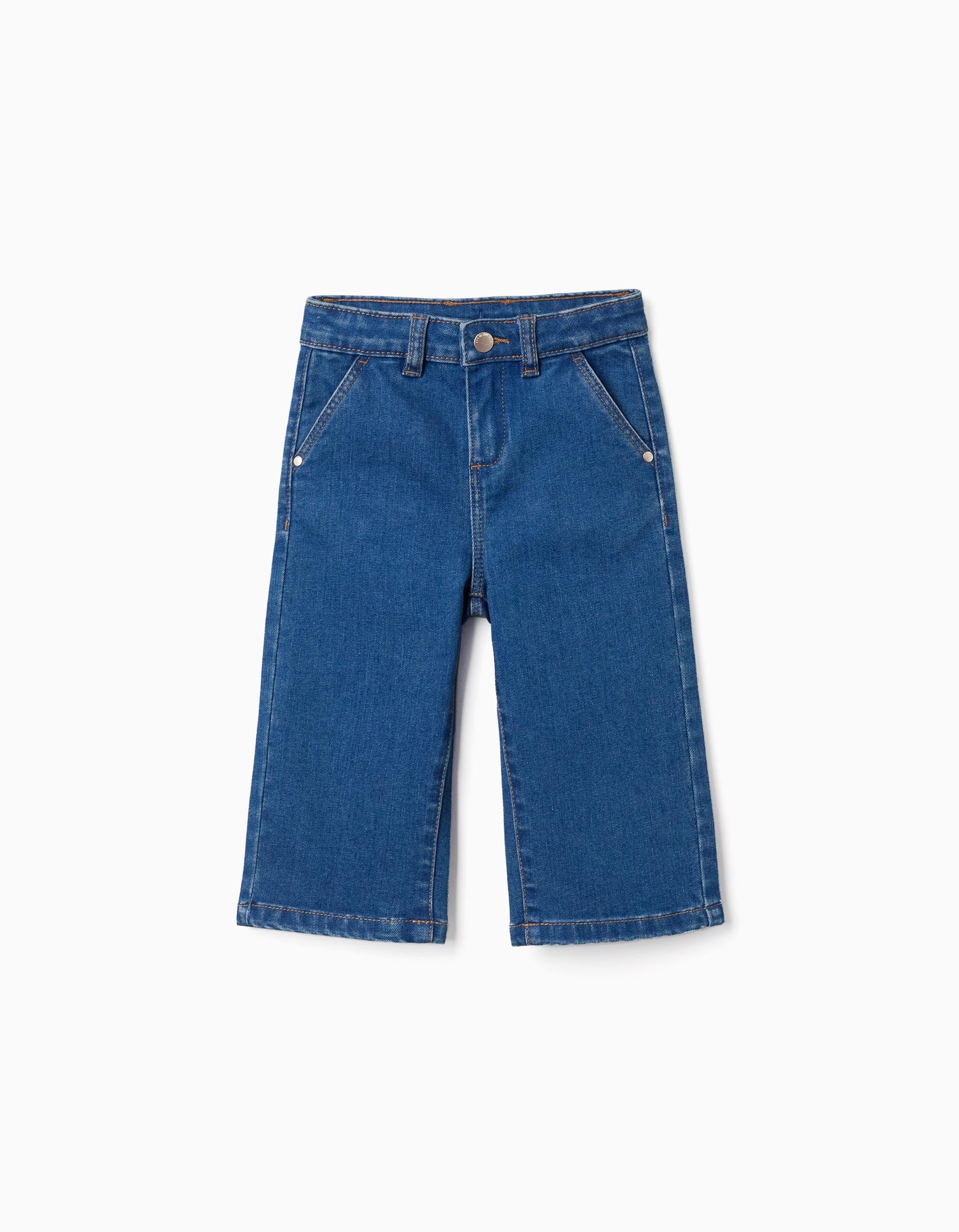 31083991003-0 Jean à jambes larges et 4 poches pour bébé fille, bleu – Image 1
