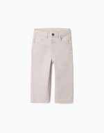 Pantalon slim en sergé à cinq poches pour bébé garçon, beige clair