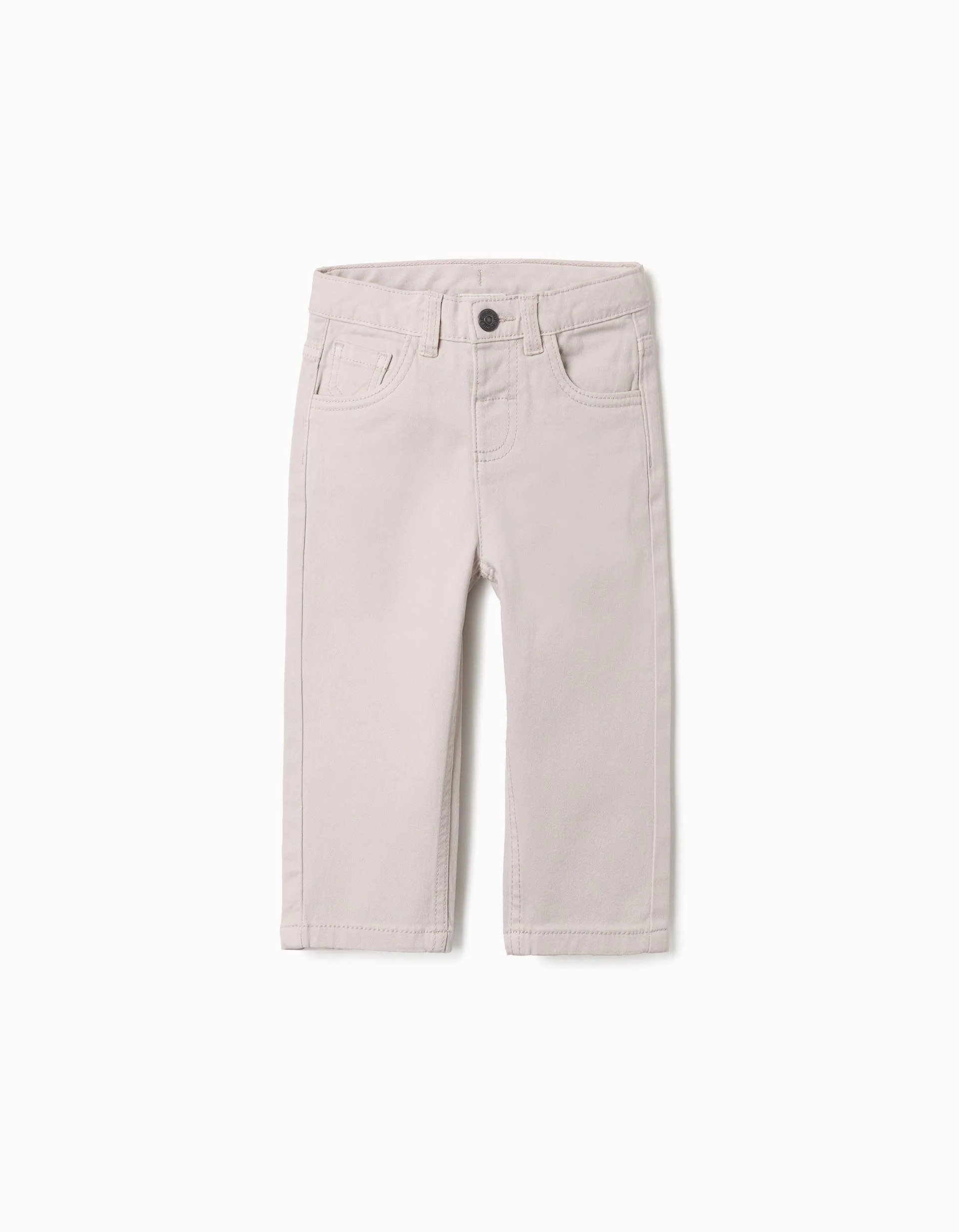 31084004021-0 Pantalon slim en sergé à cinq poches pour bébé garçon, beige clair – Image 1