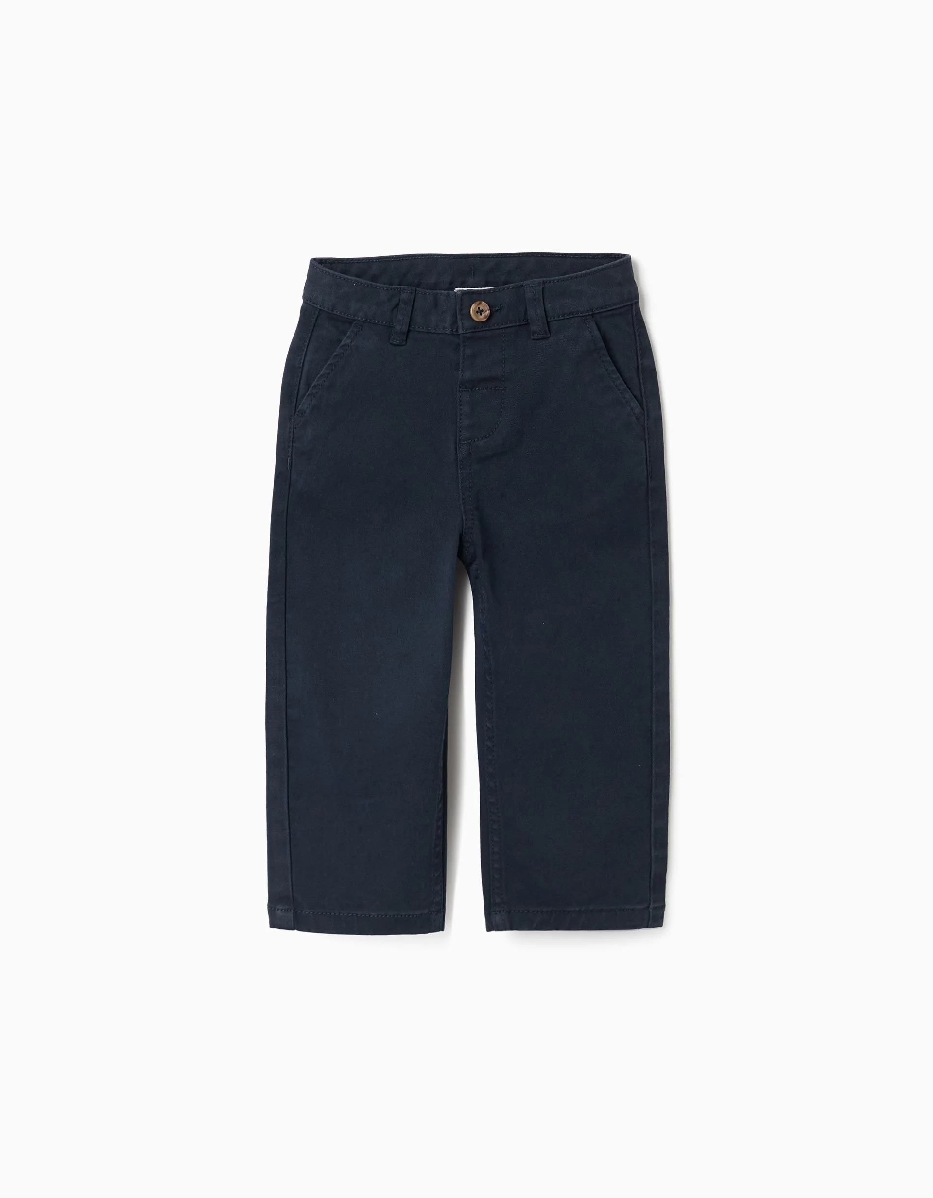 31084035006-0 Pantalon chino slim en sergé avec poches pour bébé garçon, bleu foncé – Image 1
