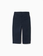Pantalon chino slim en sergé avec poches pour bébé garçon, bleu foncé – Image 2