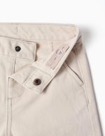 Pantalon chino slim en sergé avec poches pour bébé garçon, beige clair – Image 3