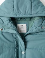 Doudoune à capuche doublée en polaire pour filles, bleu-vert – Image 3